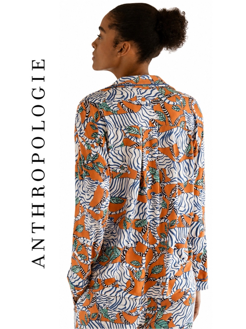 Anthropologie LyreBird Briar Long-Sleeve Pajama Shirt in ModaLuxe